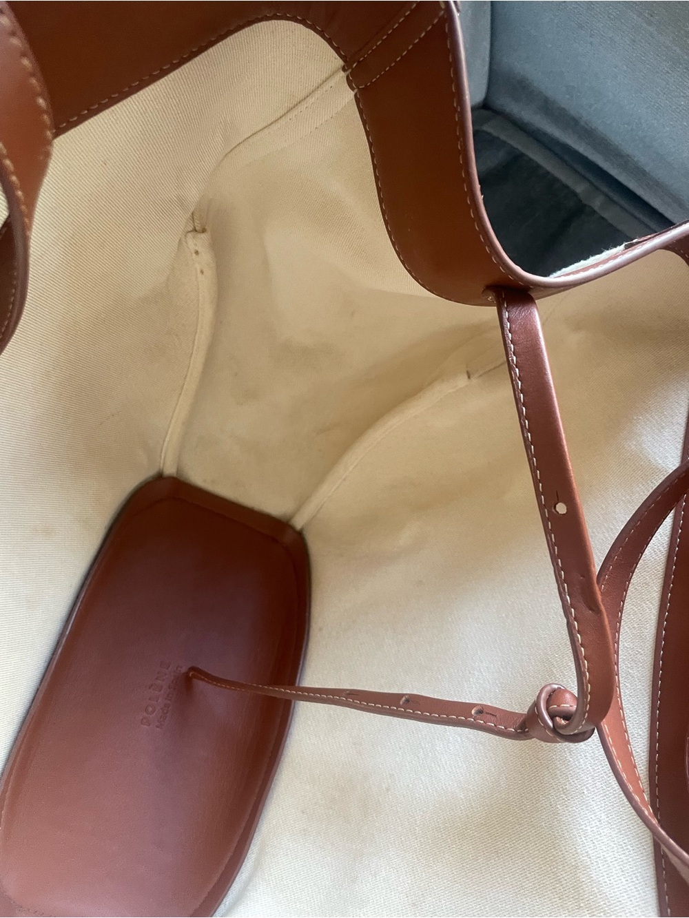 Polene Cyme Tisse Bag cognac Canvas - Picture 14 of 16